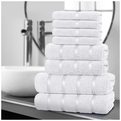 8‑Piece Egyptian Cotton Towel Set | Boston Design | Quick Dry