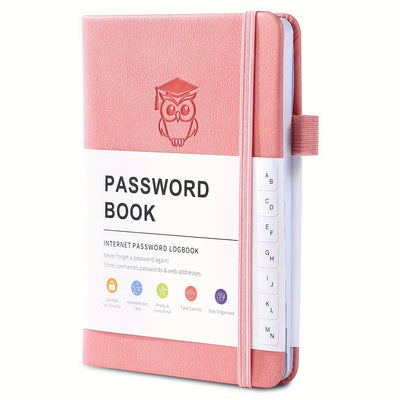 Leather Password Logbook with A‑Z Tabs Pocket Sized Organiser