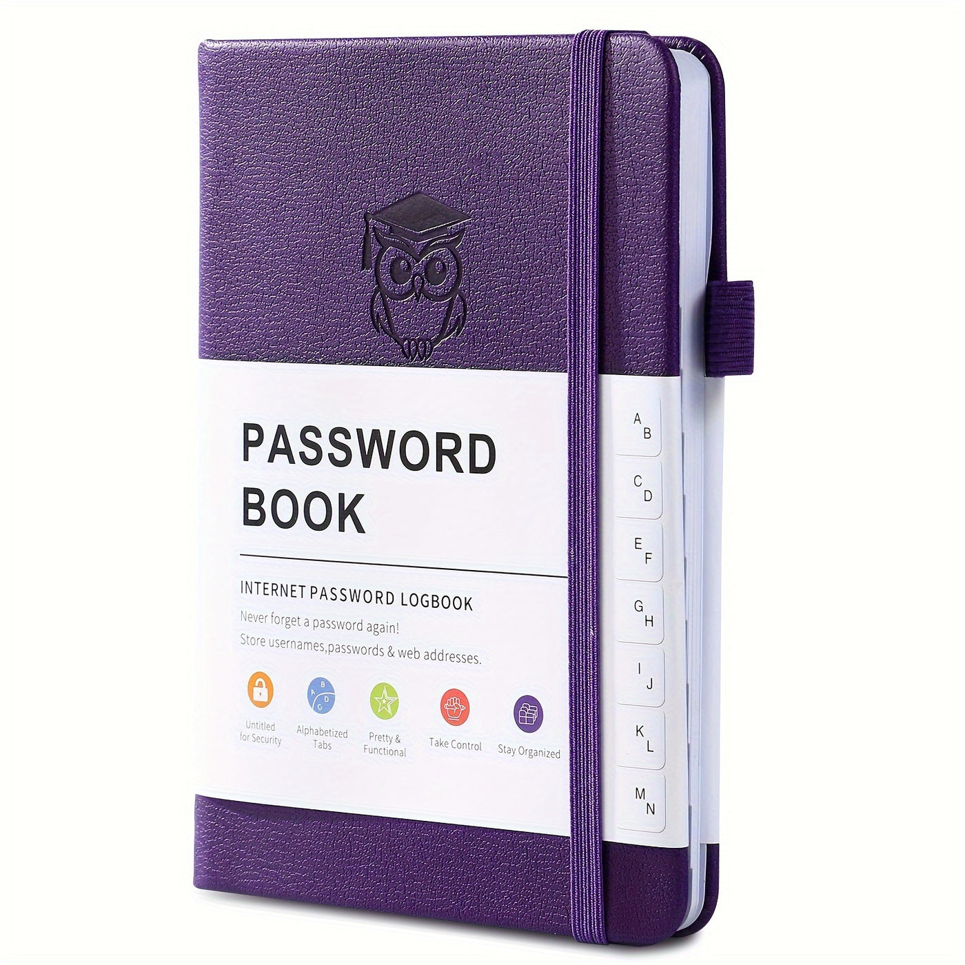 Leather Password Logbook with A‑Z Tabs Pocket Sized Organiser