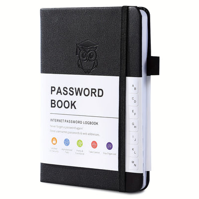 Leather Password Logbook with A‑Z Tabs Pocket Sized Organiser