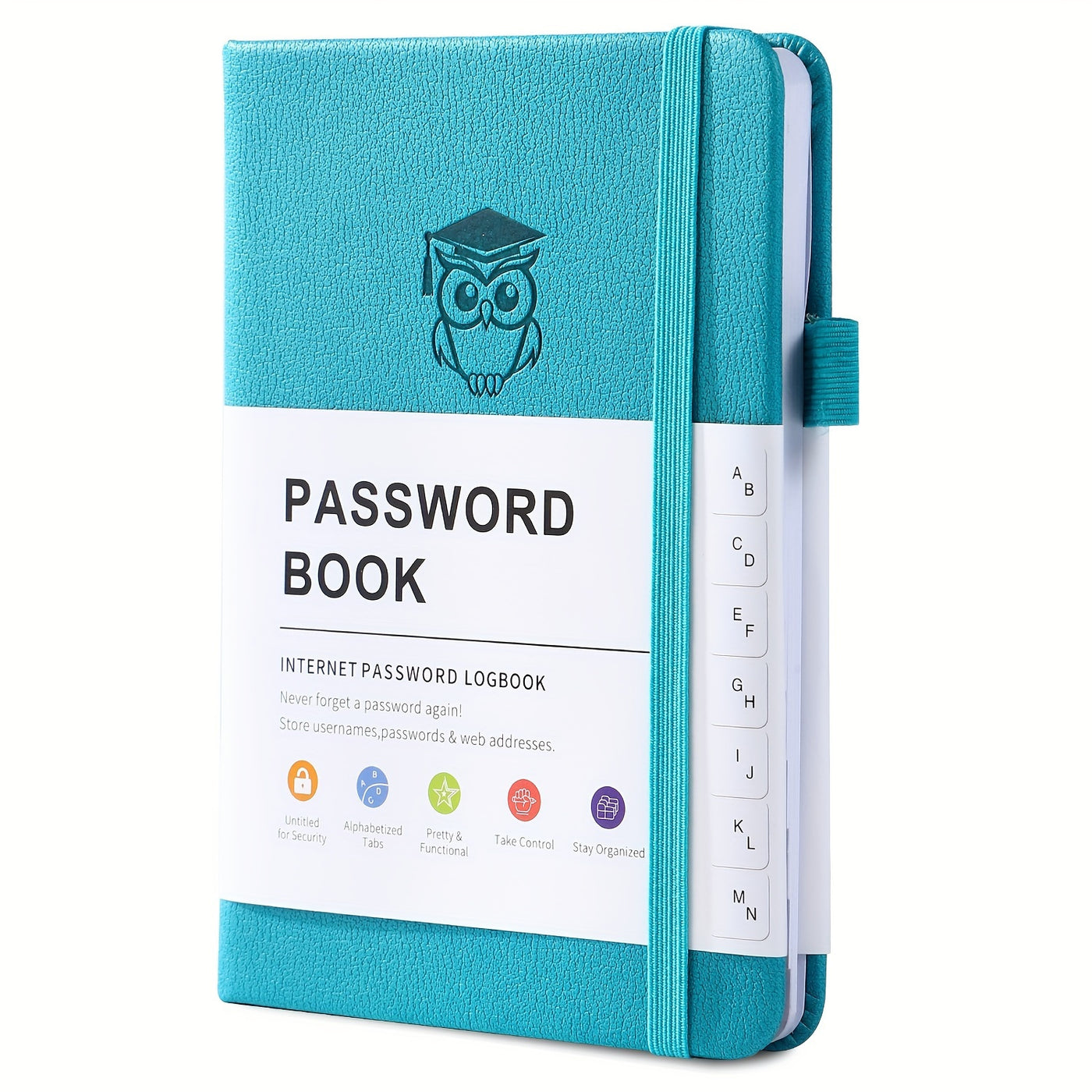 Leather Password Logbook with A‑Z Tabs Pocket Sized Organiser