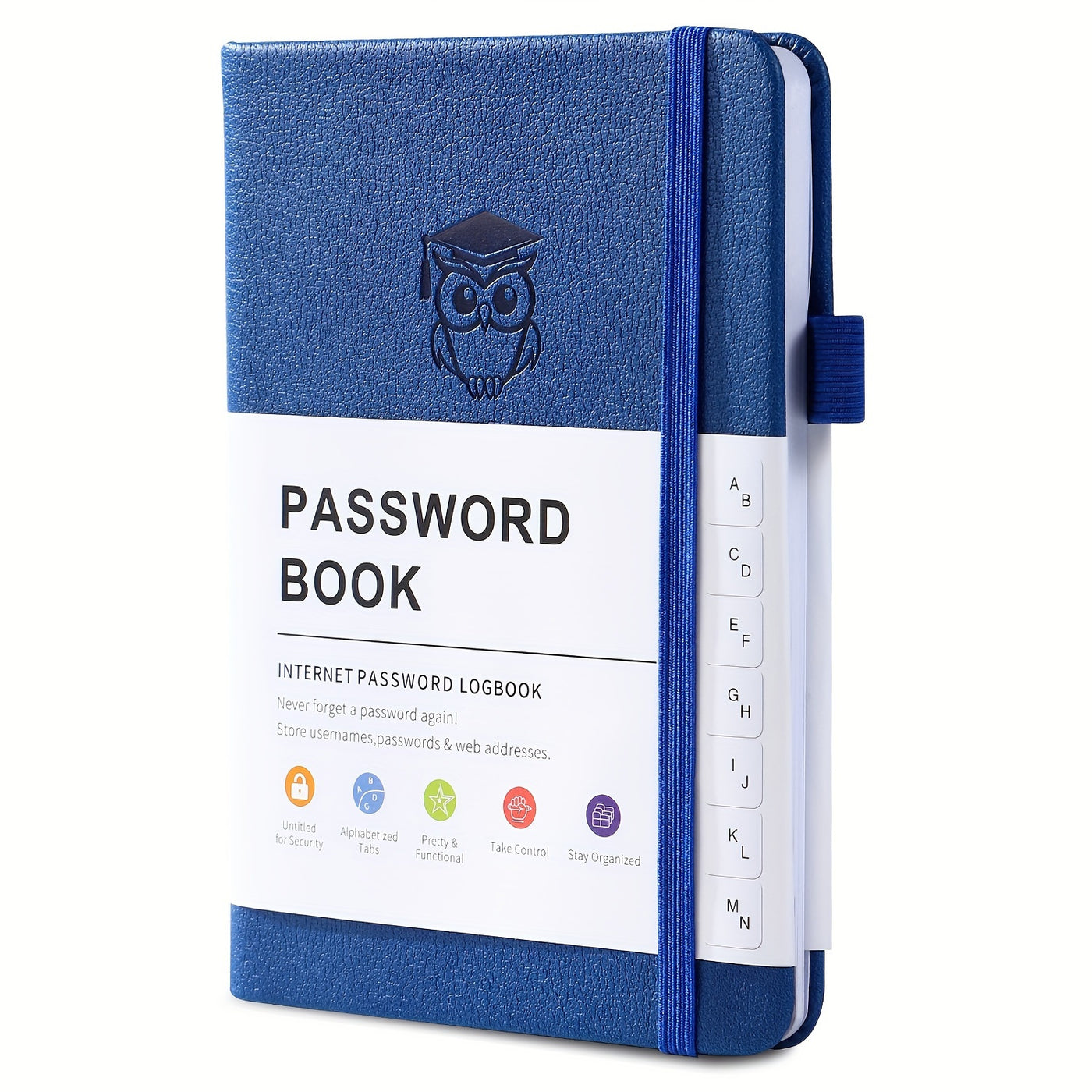 Leather Password Logbook with A‑Z Tabs Pocket Sized Organiser