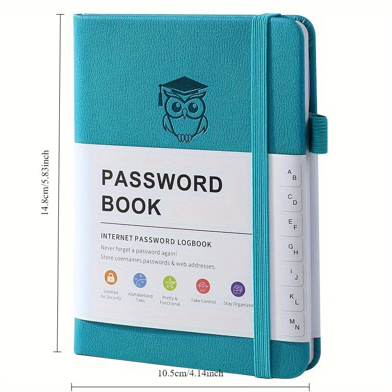 Leather Password Logbook with A‑Z Tabs Pocket Sized Organiser