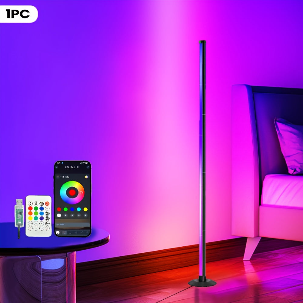 Smart RGB Corner Floor Lamp with Music Sync | Premium Home