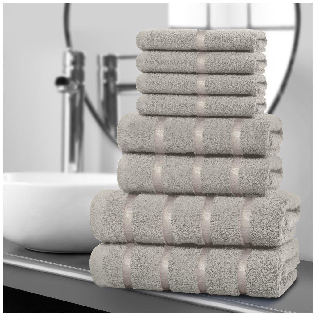 8‑Piece Egyptian Cotton Towel Set | Boston Design | Quick Dry