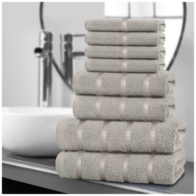 8‑Piece Egyptian Cotton Towel Set | Boston Design | Quick Dry