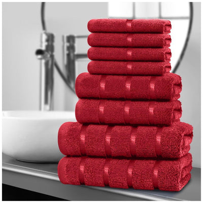 8‑Piece Egyptian Cotton Towel Set | Boston Design | Quick Dry