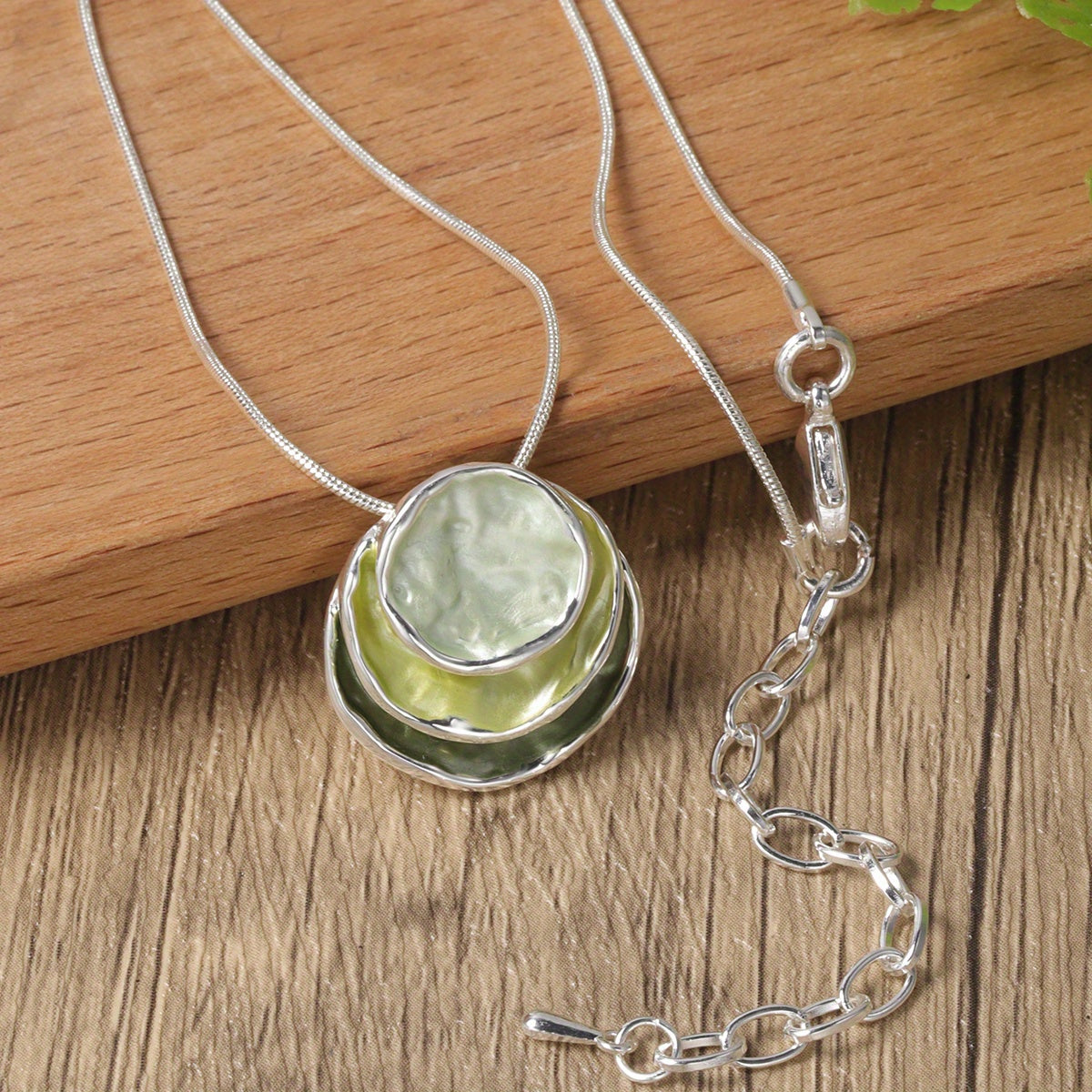 Elegant Blue Enamel Pendant Necklace 18K Gold Plated Zinc Alloy Rope Chain