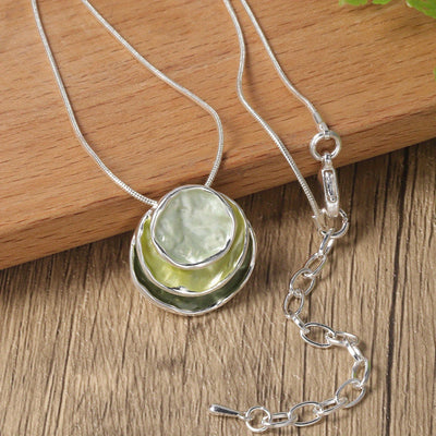 Elegant Blue Enamel Pendant Necklace 18K Gold Plated Zinc Alloy Rope Chain