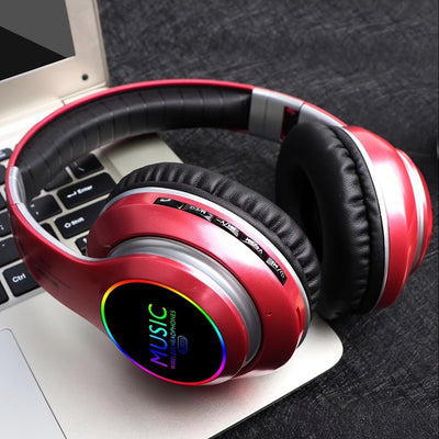 Wireless Foldable Headphones with Deep Bass, Mic & 3.5mm Jack
