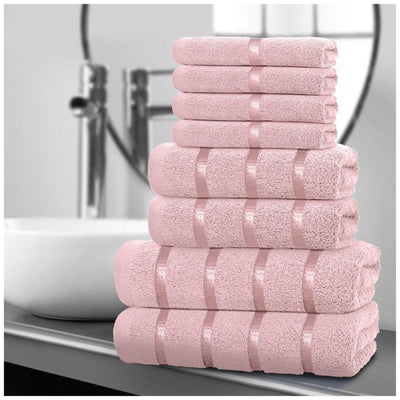 8‑Piece Egyptian Cotton Towel Set | Boston Design | Quick Dry