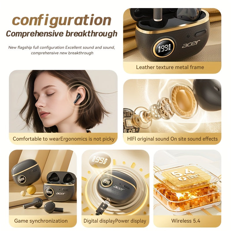 Wireless Earbuds Noise Cancellation with Deep Bass & Retro Style