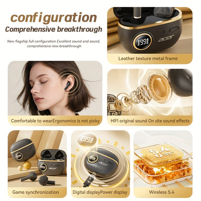 Wireless Earbuds Noise Cancellation with Deep Bass & Retro Style