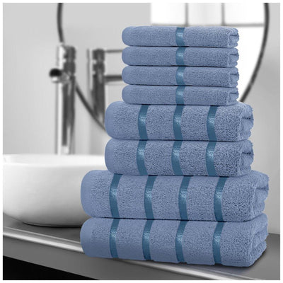 8‑Piece Egyptian Cotton Towel Set | Boston Design | Quick Dry