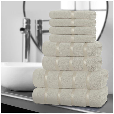 8‑Piece Egyptian Cotton Towel Set | Boston Design | Quick Dry