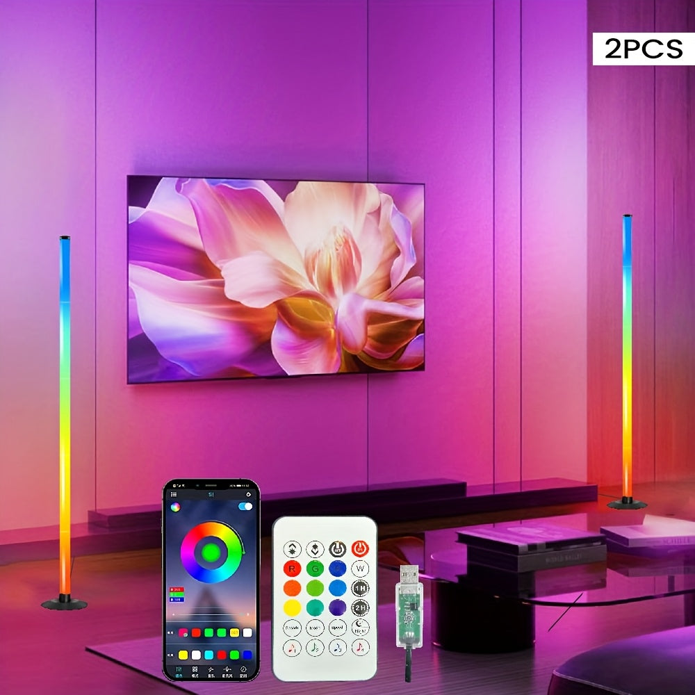 Smart RGB Corner Floor Lamp with Music Sync | Premium Home