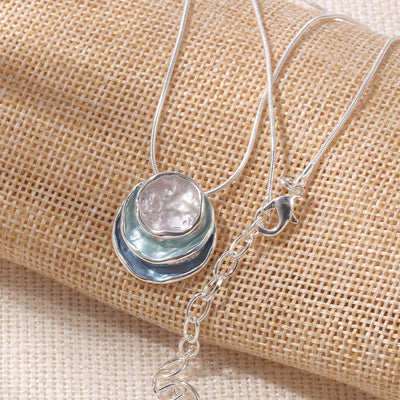 Elegant Blue Enamel Pendant Necklace 18K Gold Plated Zinc Alloy Rope Chain