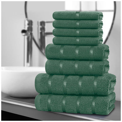 8‑Piece Egyptian Cotton Towel Set | Boston Design | Quick Dry