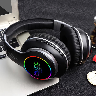 Wireless Foldable Headphones with Deep Bass, Mic & 3.5mm Jack