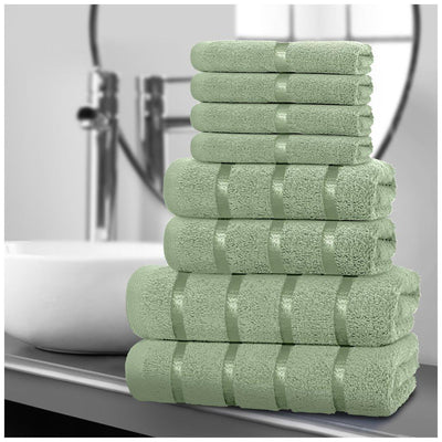 8‑Piece Egyptian Cotton Towel Set | Boston Design | Quick Dry