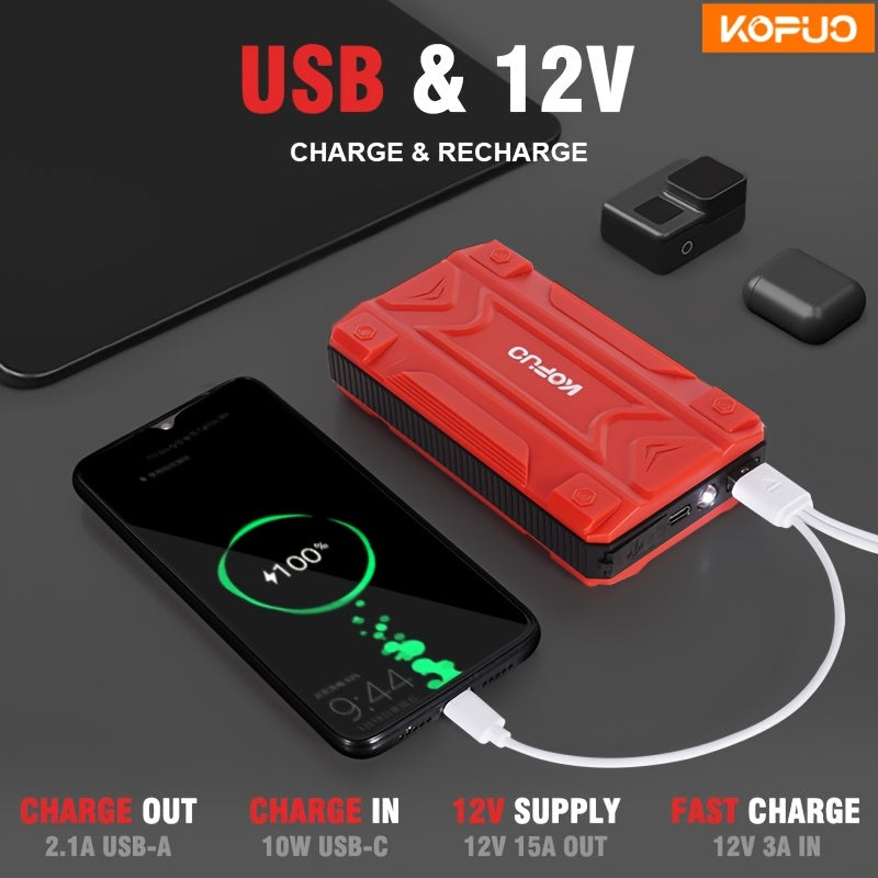 3000A Portable Car Battery Jump Starter | KOPUO Camping Essential