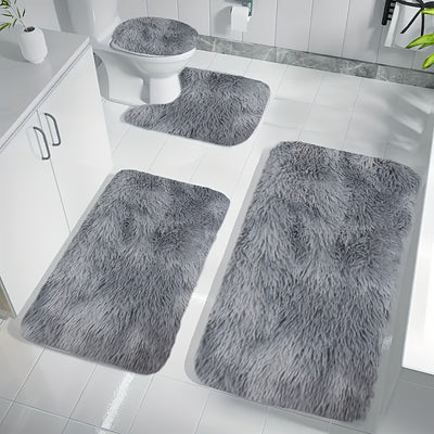 4‑Piece Fluffy Bathroom Mat Set - Soft, Absorbent & Non‑Slip | UK