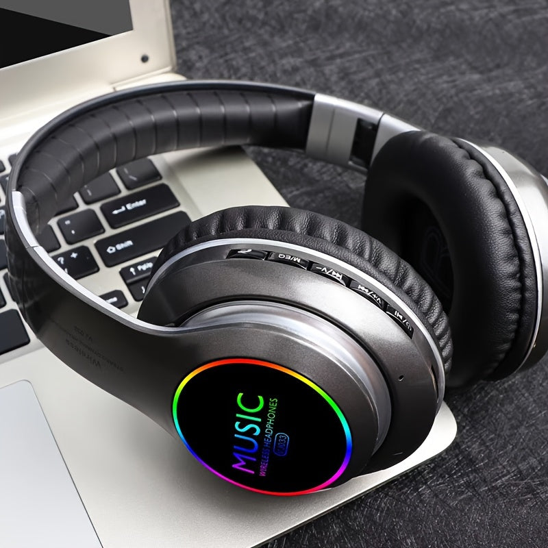 Wireless Foldable Headphones with Deep Bass, Mic & 3.5mm Jack