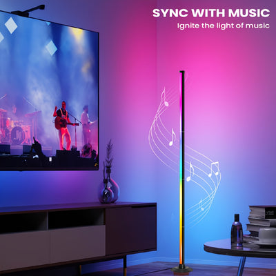 Smart RGB Corner Floor Lamp with Music Sync | Premium Home