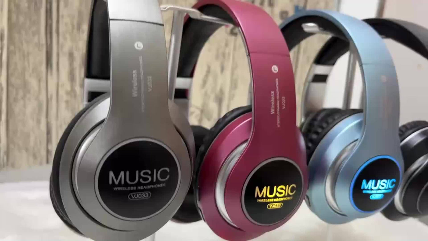 Wireless Foldable Headphones with Deep Bass, Mic & 3.5mm Jack