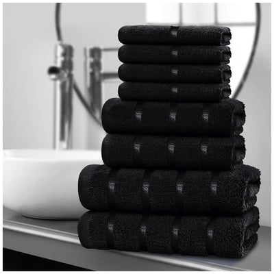 8‑Piece Egyptian Cotton Towel Set | Boston Design | Quick Dry
