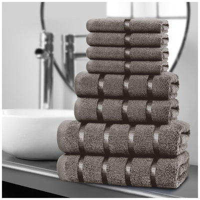 8‑Piece Egyptian Cotton Towel Set | Boston Design | Quick Dry