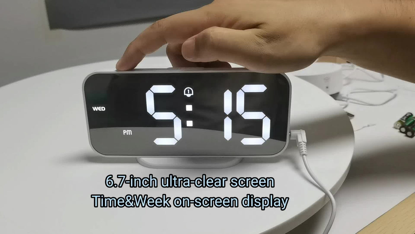 Digital Alarm Clock with USB Ports SMOUPING LED Bedside Clock