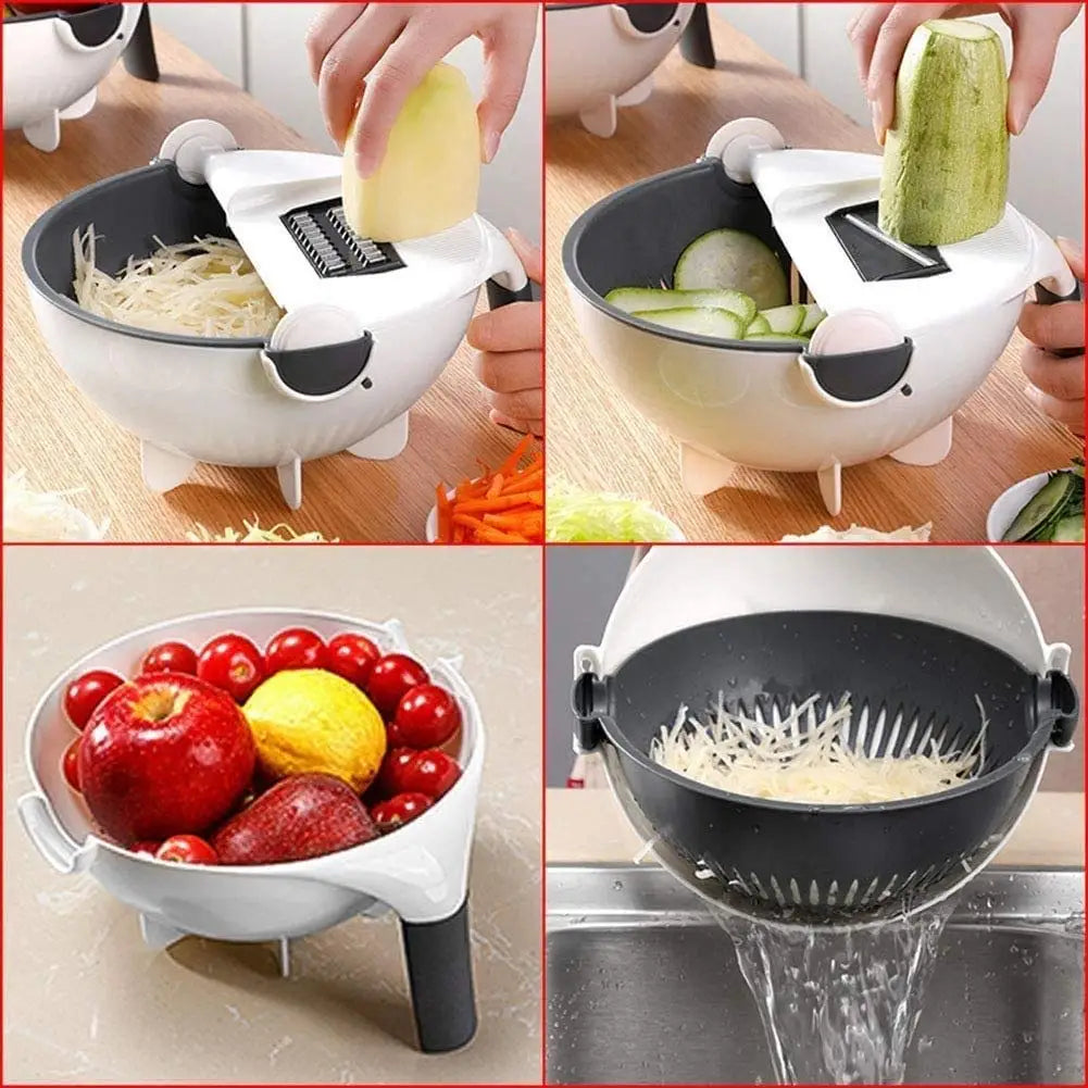 9 in 1 Vegetable Cutter with Drain Basket Nebula Kitchen UK