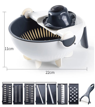 9 in 1 Vegetable Cutter with Drain Basket Nebula Kitchen UK