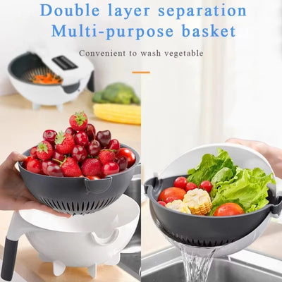 9 in 1 Vegetable Cutter with Drain Basket Nebula Kitchen UK