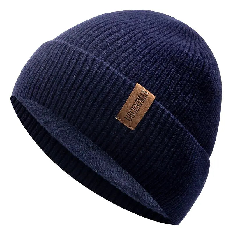 Unisex Winter Fleece Beanie Hat Warm Thicken Knitted Cap for Men and Women