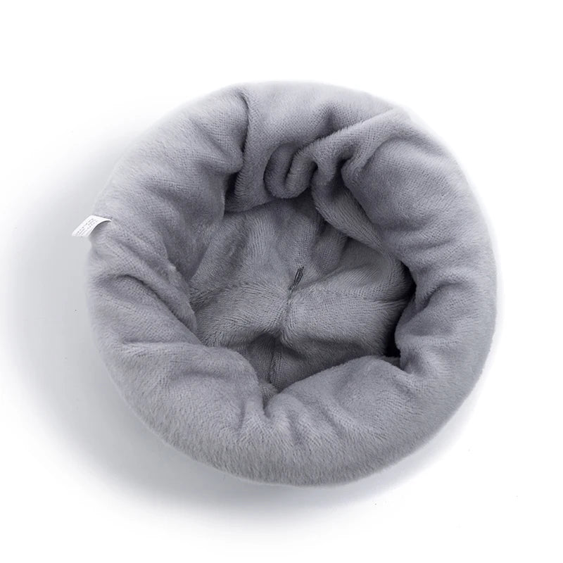 Unisex Winter Fleece Beanie Hat Warm Thicken Knitted Cap for Men and Women