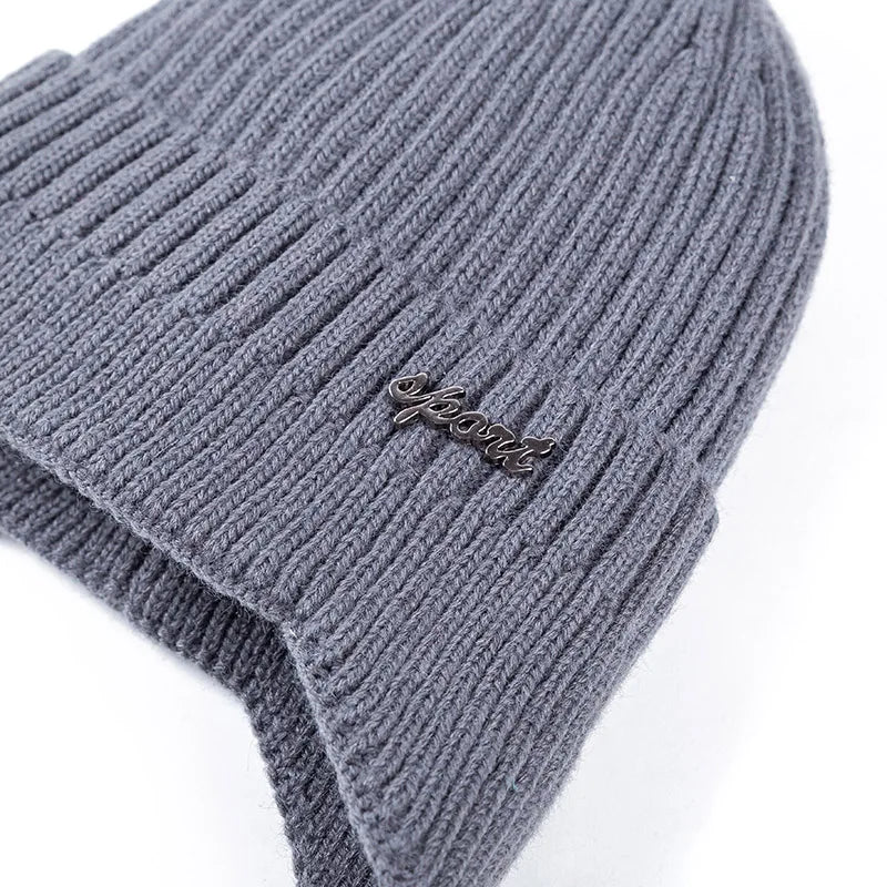 Stylish Soft Knit Beanie Hat Earflap Unisex Winter Ear‑Protection Cap