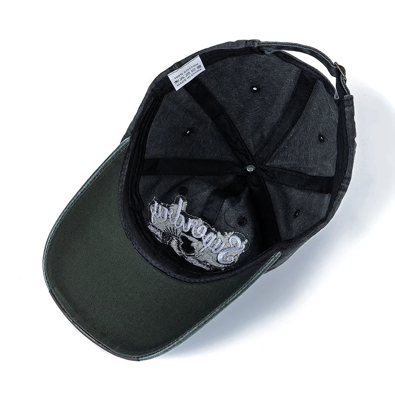 Washed Cotton Baseball Cap with Superday Embroidery Vintage‑Style Unisex Hat