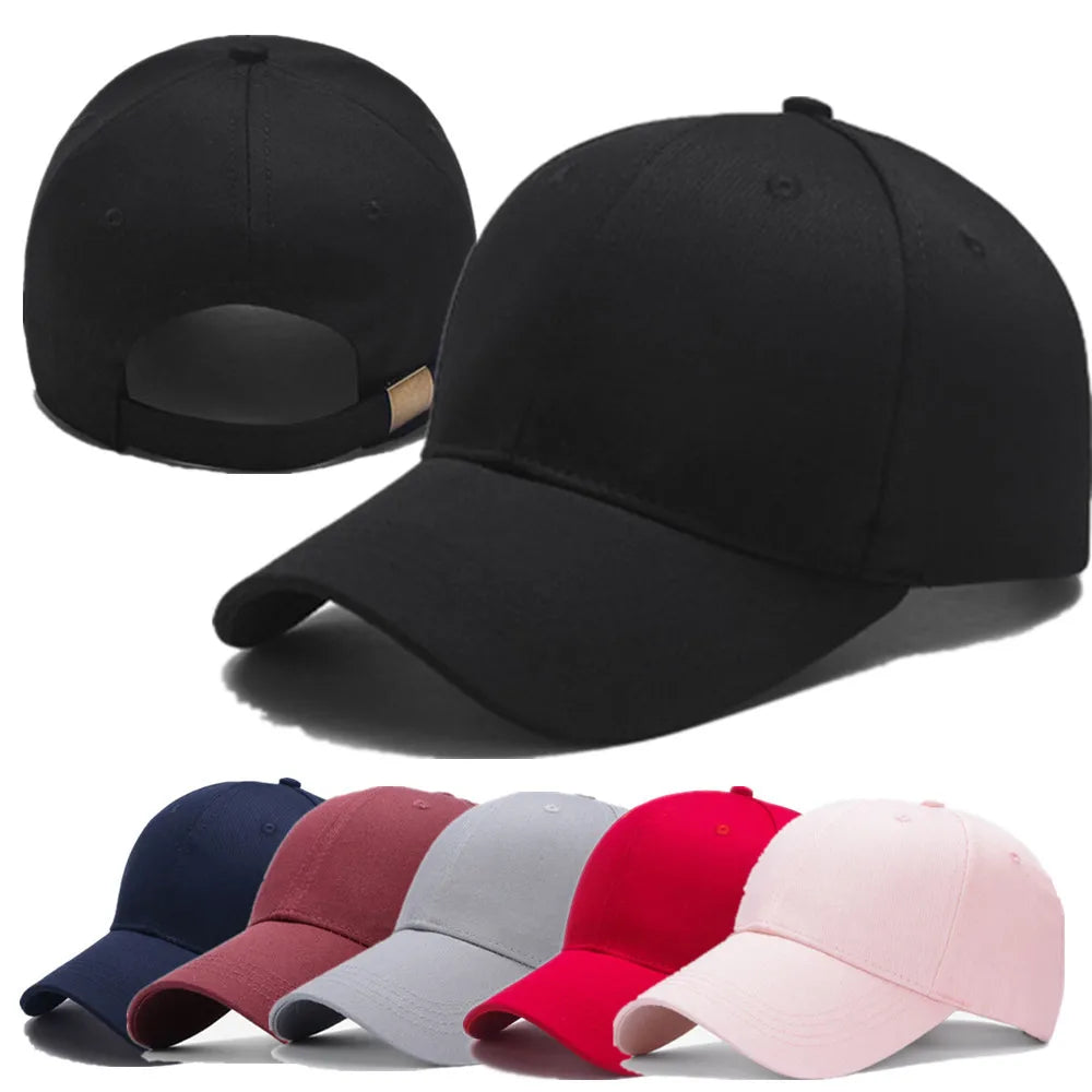 Adjustable Cotton Baseball Cap Solid‑Colour Unisex Hat