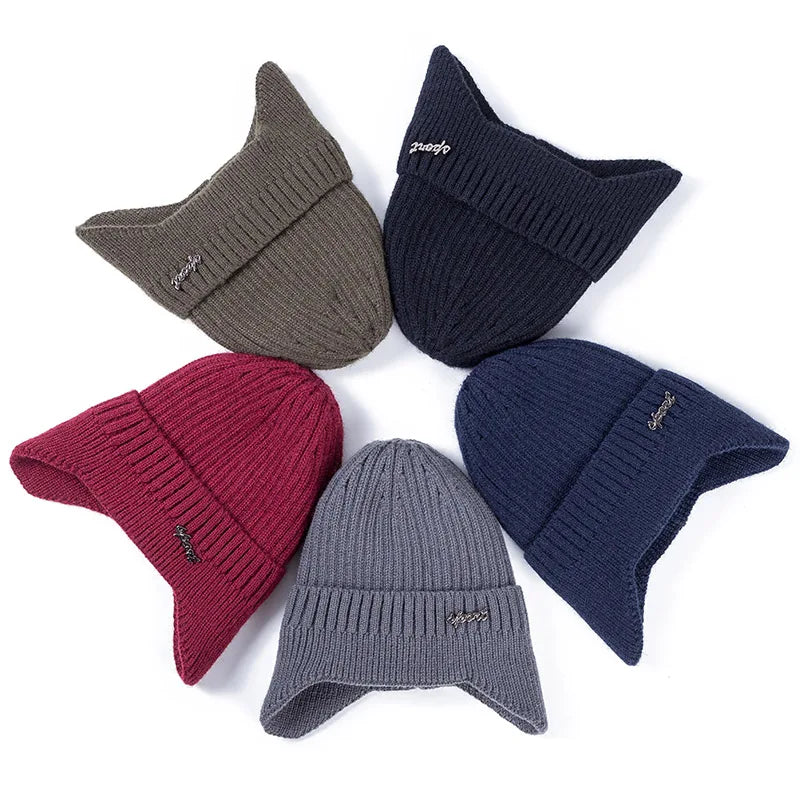 Stylish Soft Knit Beanie Hat Earflap Unisex Winter Ear‑Protection Cap