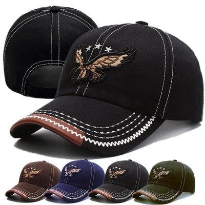 Unisex 3D Eagle Embroidery Baseball Cap Adjustable Polyester Sun Protection