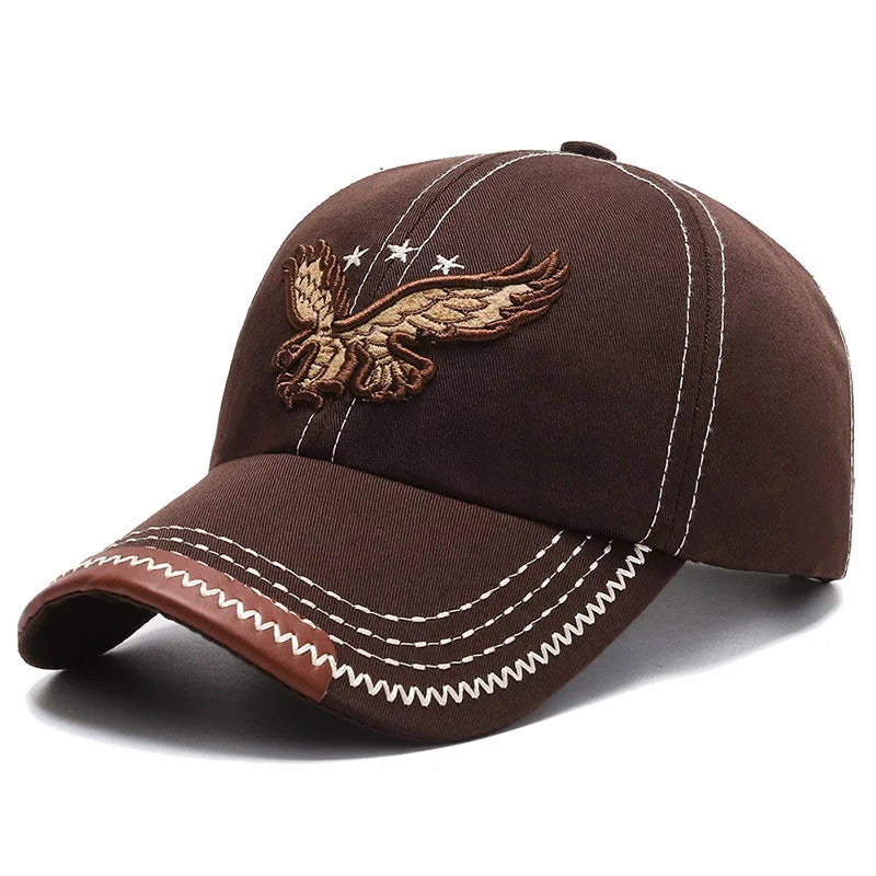 Unisex 3D Eagle Embroidery Baseball Cap Adjustable Polyester Sun Protection