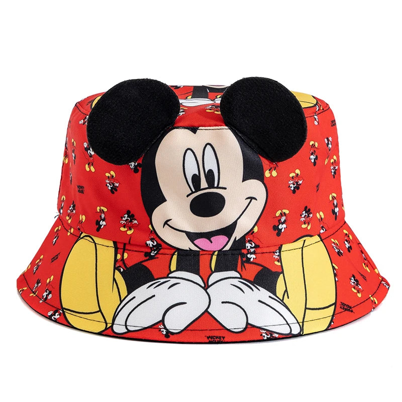 Children’s Mickey & Minnie Cartoon Bucket Hat Unisex Polyester Sun‑Protective Cap