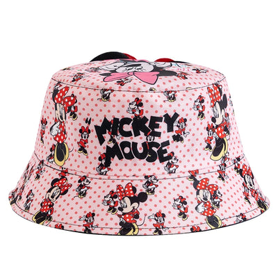 Children’s Mickey & Minnie Cartoon Bucket Hat Unisex Polyester Sun‑Protective Cap