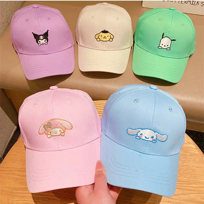 Kids’ Sanrio Cotton Baseball Cap Hello Kitty, Kuromi & Cinnamoroll Adjustable Hat