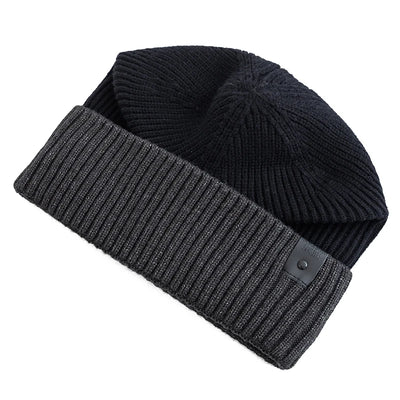 Unisex Fleece‑Lined Beanie Hat Warm Winter Knit Cap