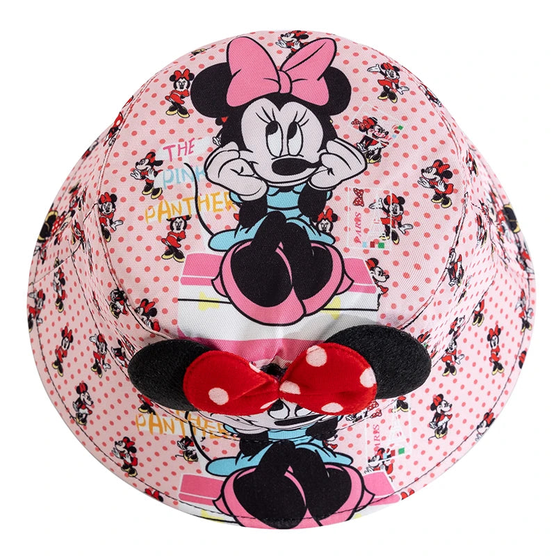 Children’s Mickey & Minnie Cartoon Bucket Hat Unisex Polyester Sun‑Protective Cap