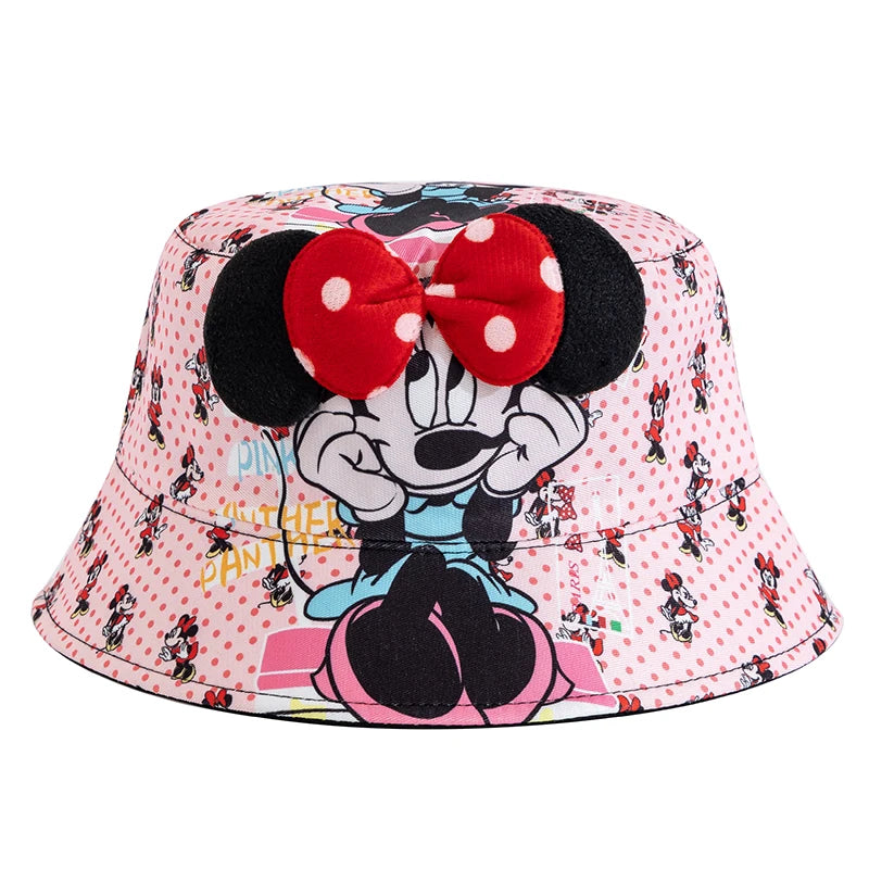 Children’s Mickey & Minnie Cartoon Bucket Hat Unisex Polyester Sun‑Protective Cap