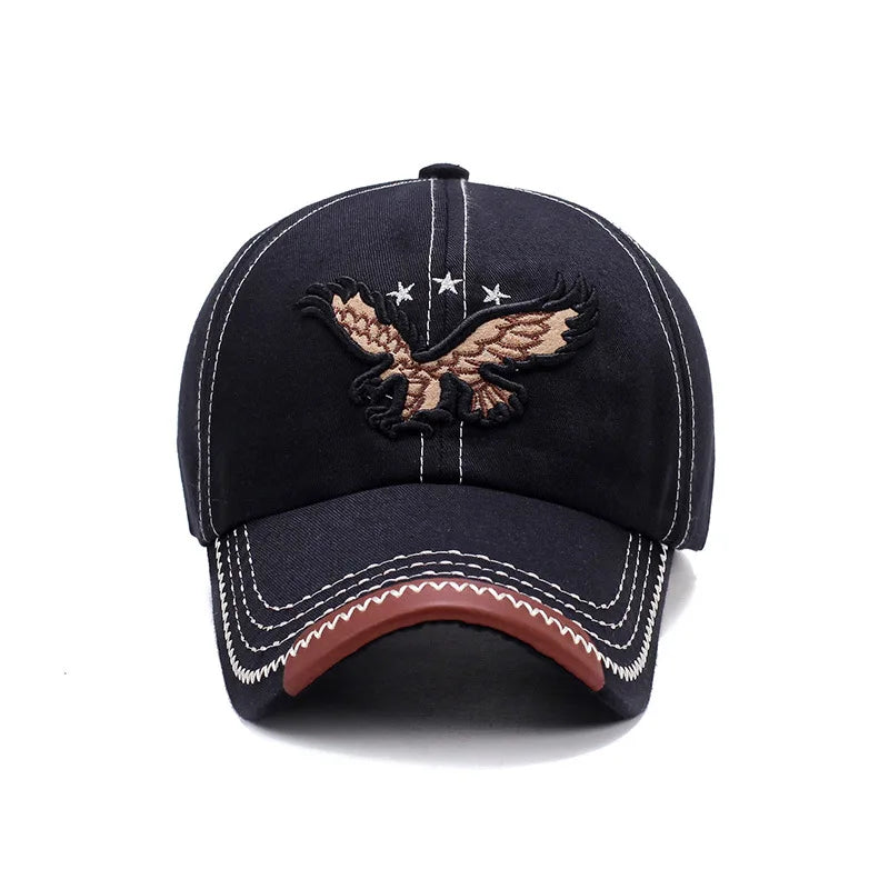 Unisex 3D Eagle Embroidery Baseball Cap Adjustable Polyester Sun Protection